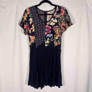 90s Vintage Zoe Floral Patchwork Mini Dress